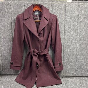London Fog Purple Trench Coat with Belted Waist